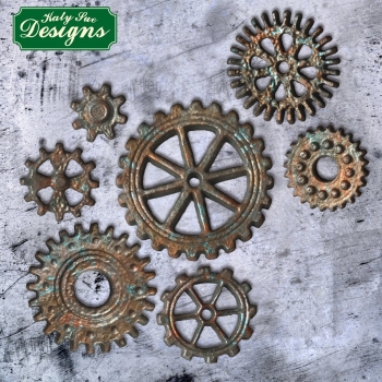 Silicone Mould - Distressed Cogs